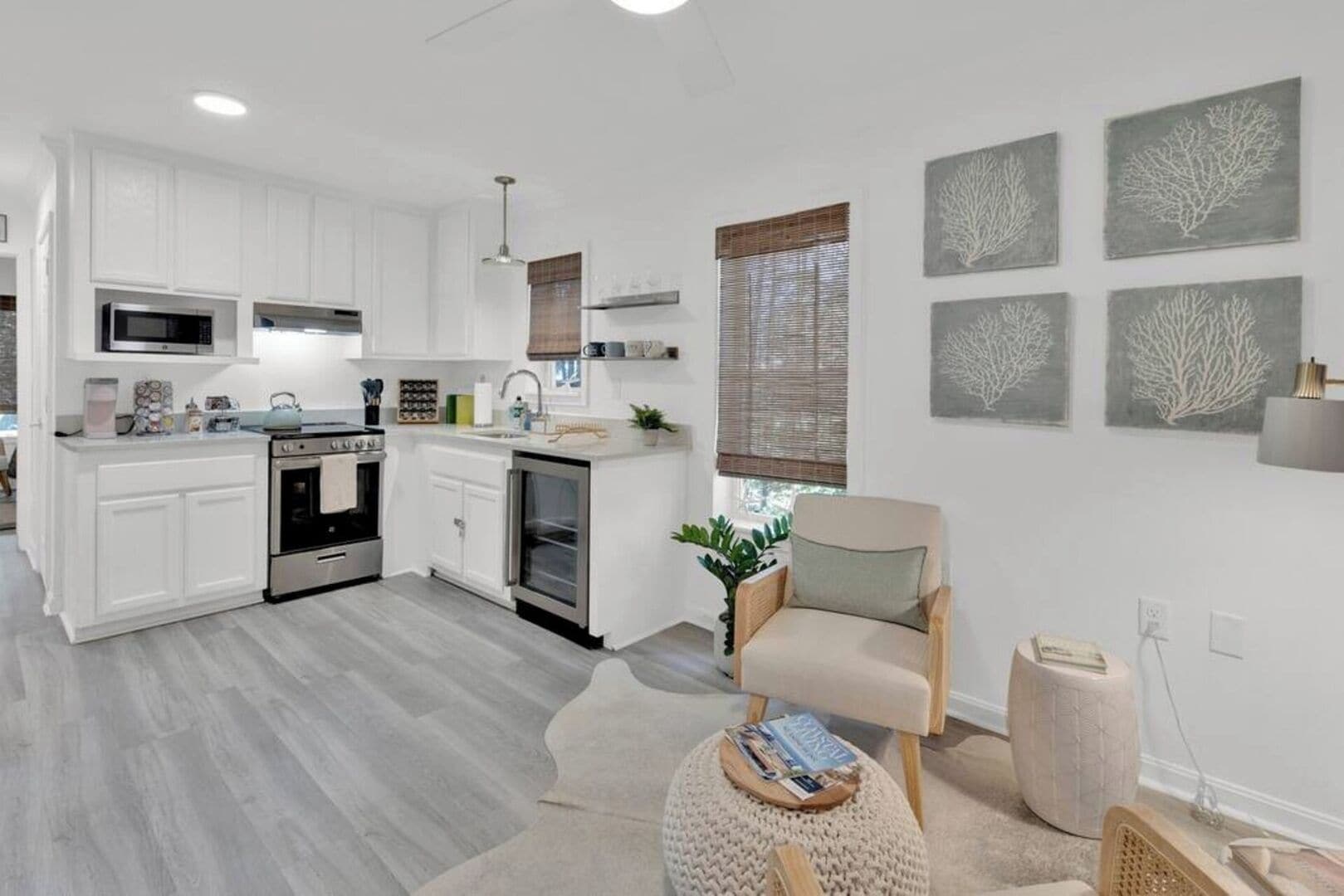 Microwave, oven, stovetop, coffee/tea maker