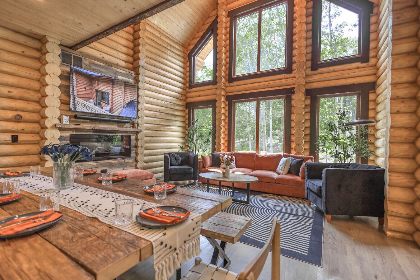 Smart TV, music library, video library, stereo