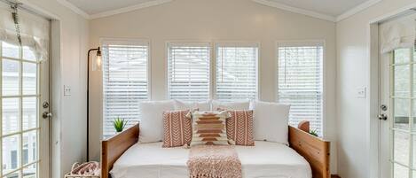 1 makuuhuone, vuodevaatteet