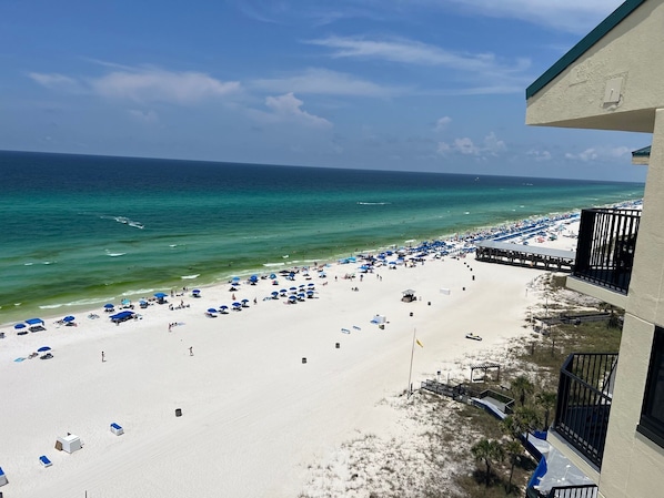 Enjoy breathtaking views of the ocean from this beachfront hotel's balcony.