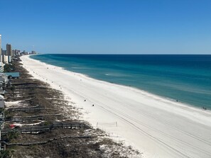 On the beach, sun-loungers, beach towels - SUNBIRD - Panama City Beach stunning PENTHOUSE with panoramic DIRECT Ocean view! (Panama City Beach)