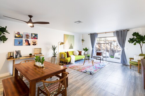 Spin Some Vinyl at a Lush Green Retreat with Two Bedrooms