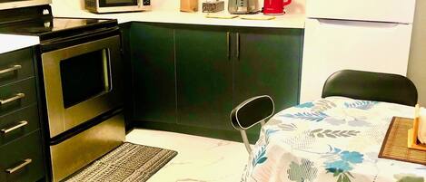 Shared fridge, microwave, electric kettle