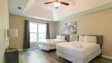 4 bedrooms, iron/ironing board, travel cot, WiFi