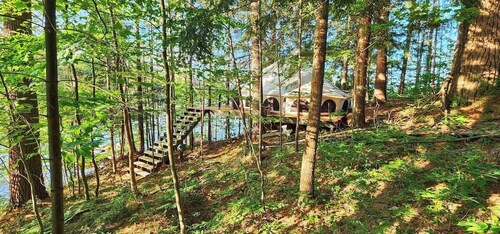 Island Glamping w/ Boat, HotTub and Pet Friendly
