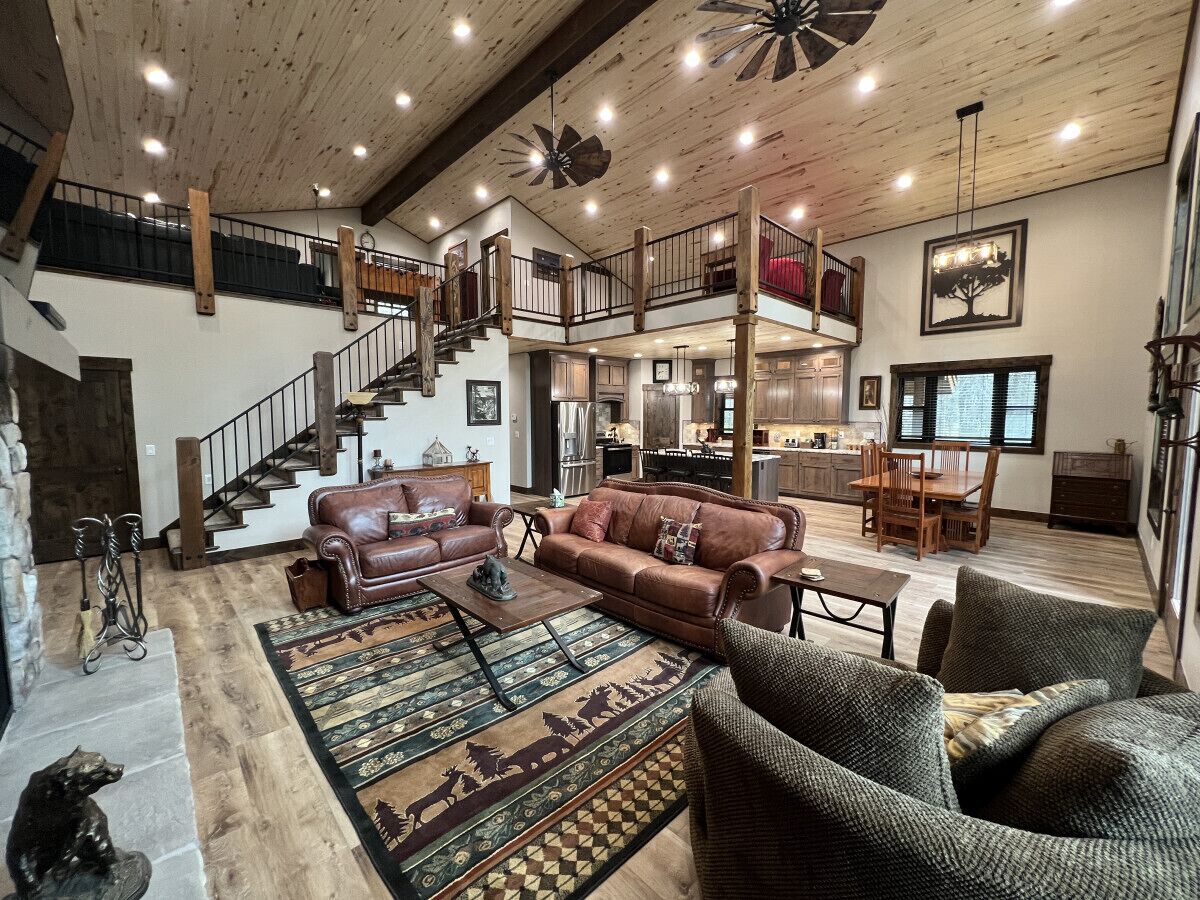 Smart TV, fireplace, DVD player, foosball