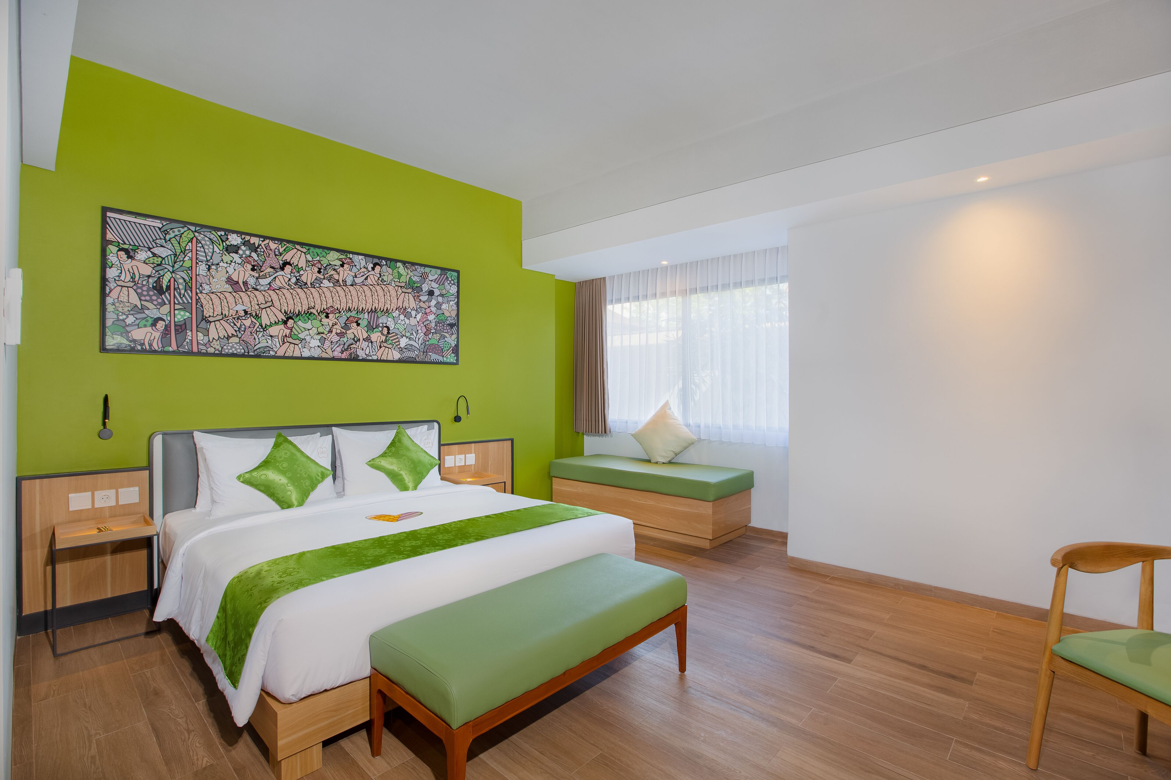 Kamar Double Deluks | Meja kerja, ruang kerja ramah laptop, Wi-Fi gratis, dan seprai linen