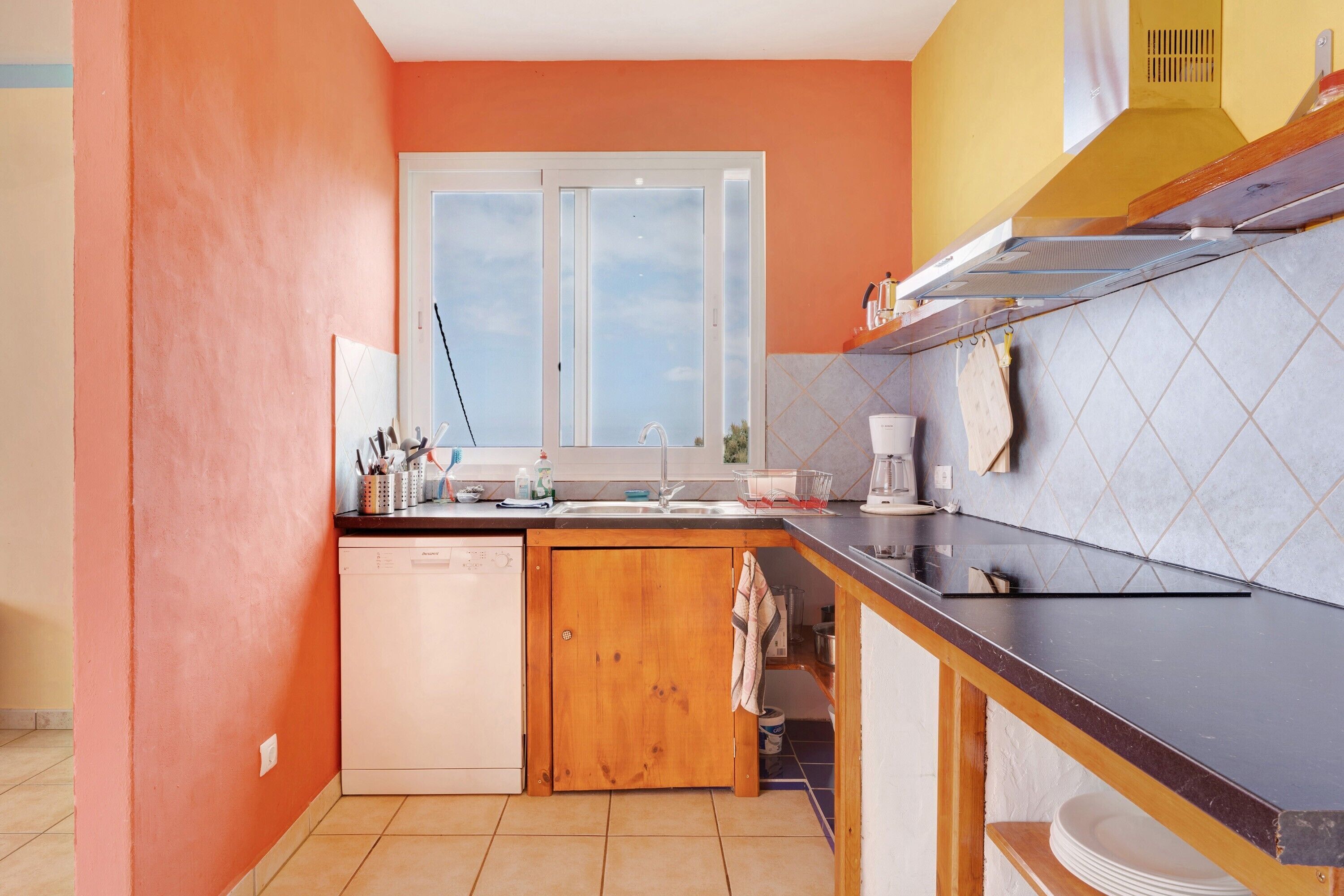 Kühlschrank, Mikrowelle, Herdplatte, Geschirrspüler