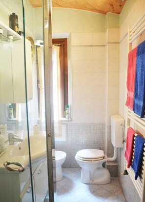 Haartrockner, Bidet, Handtücher, Seife