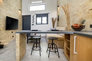 Apartment | Private kitchen | Electric kettle, toaster, cleaning supplies
