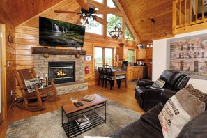 Smart TV, fireplace, video games
