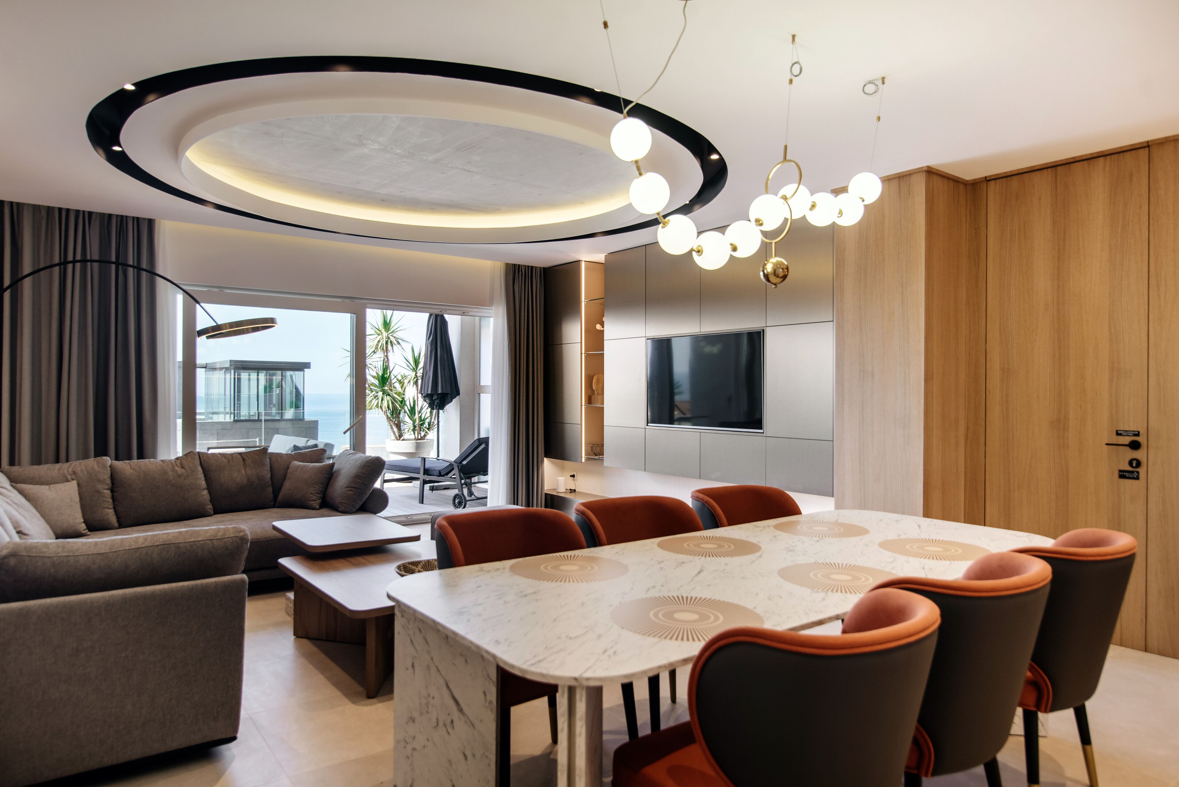 全景公寓, 2 间卧室, 海景 | 住宿内部