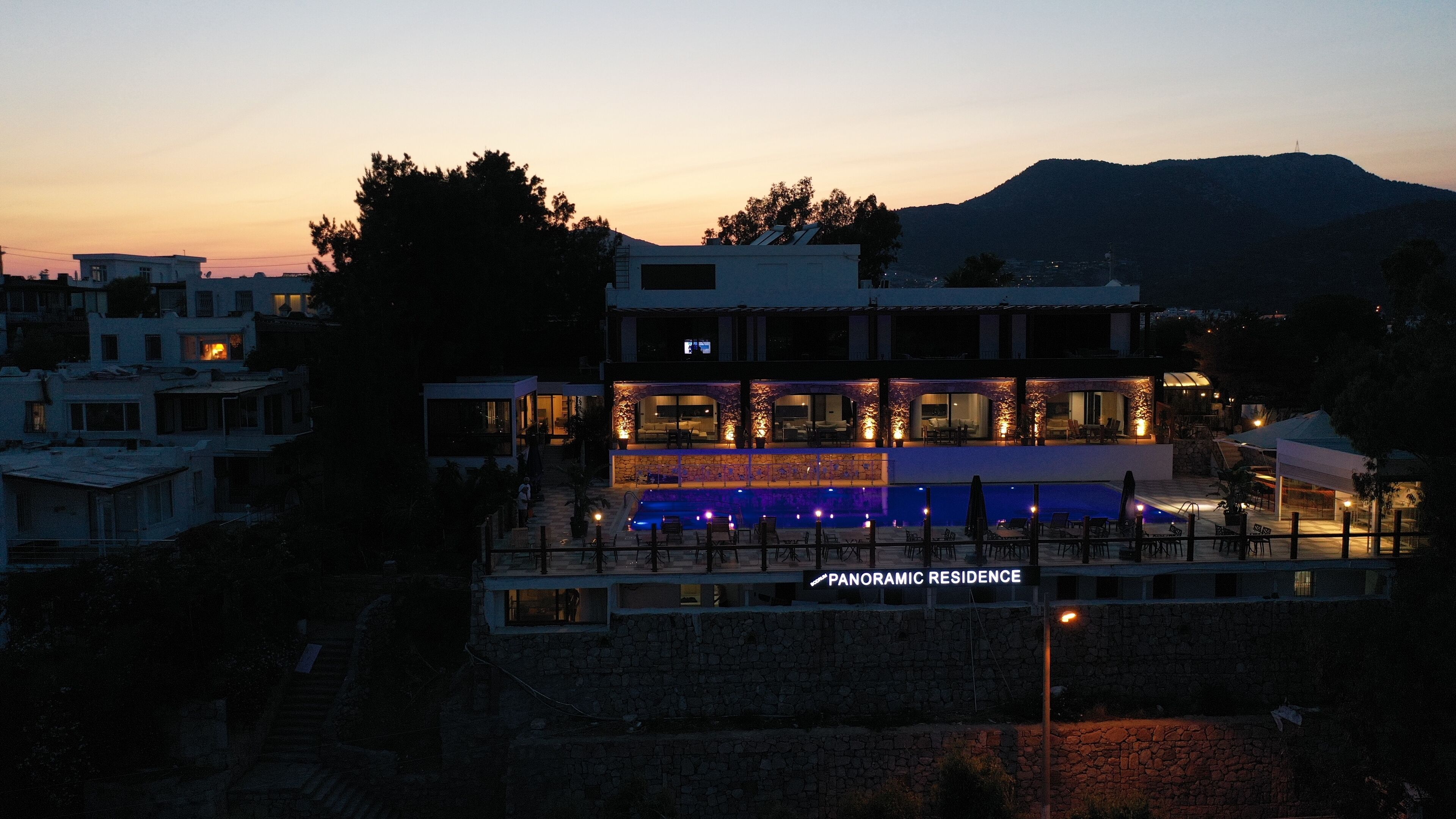 Front of property – evening/night