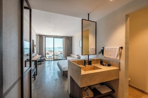 Shower, free toiletries, hair dryer, slippers