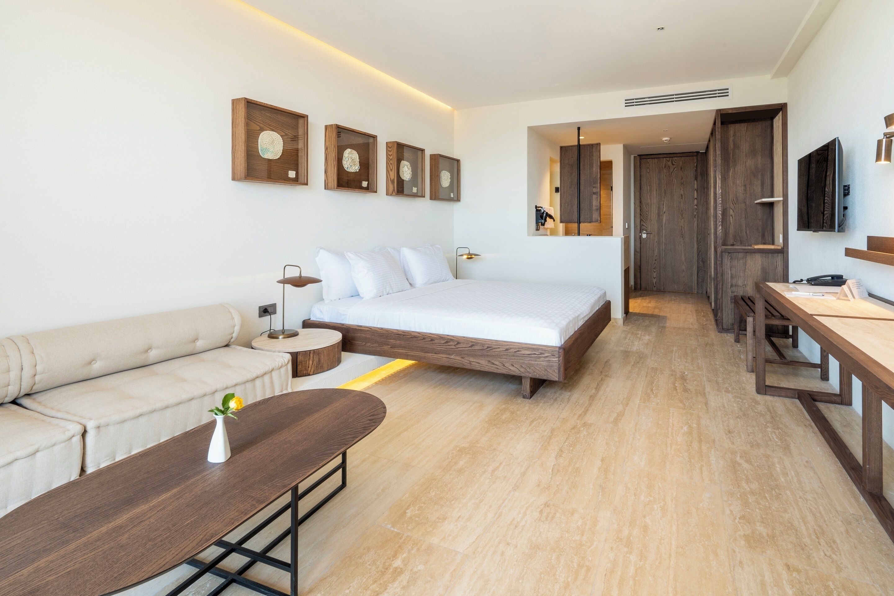 Premium bedding, minibar, desk, laptop workspace