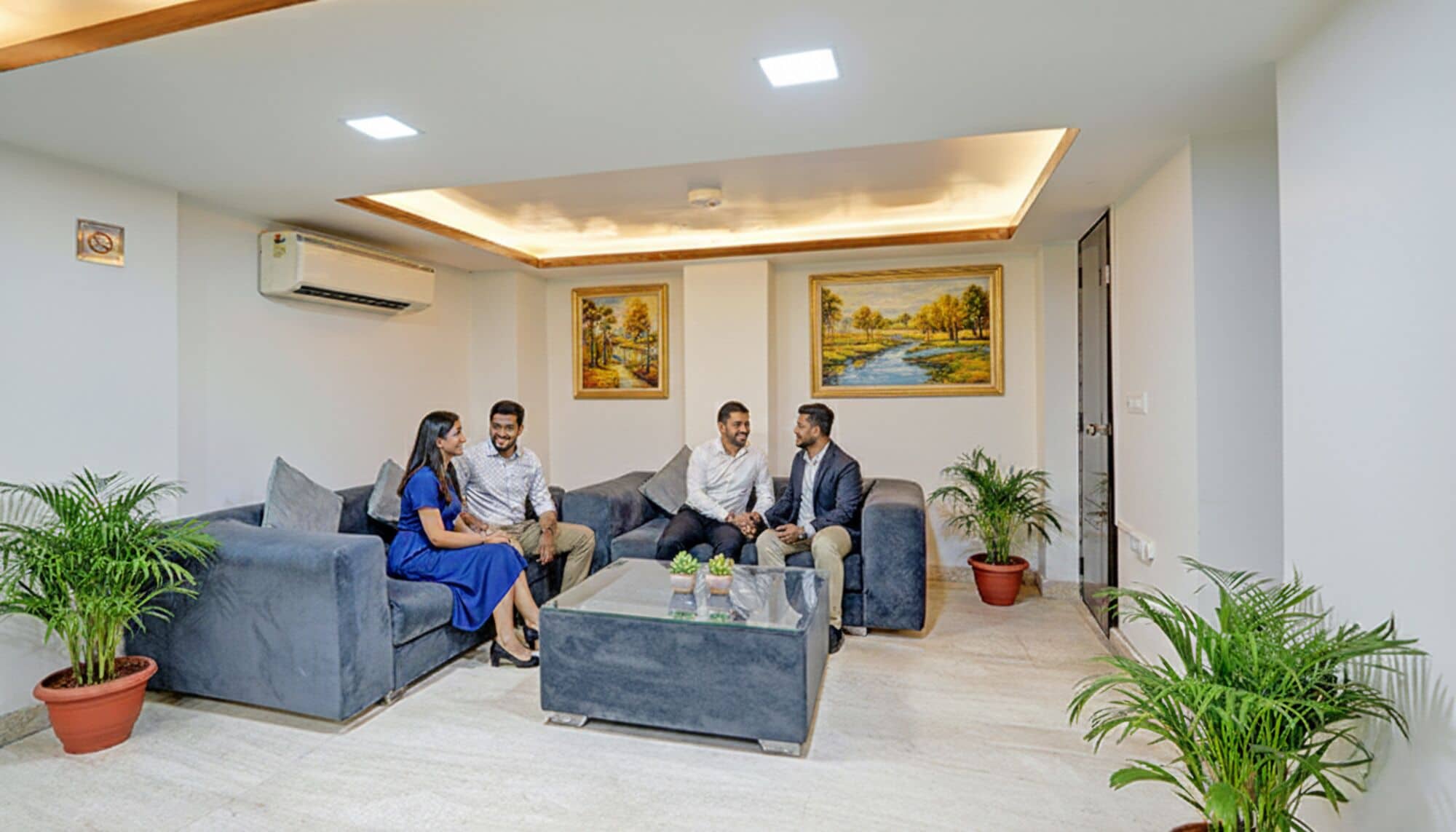 Siddeområde i lobbyen