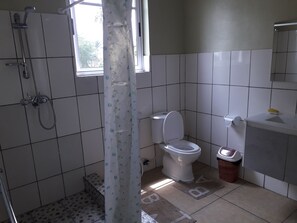 Dusche, Handtücher, Seife, Toilettenpapier