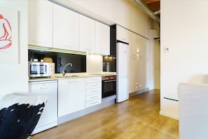 Deluxe Apartment, 3 Bedrooms (R-18) | Private kitchen | Espresso maker, electric kettle