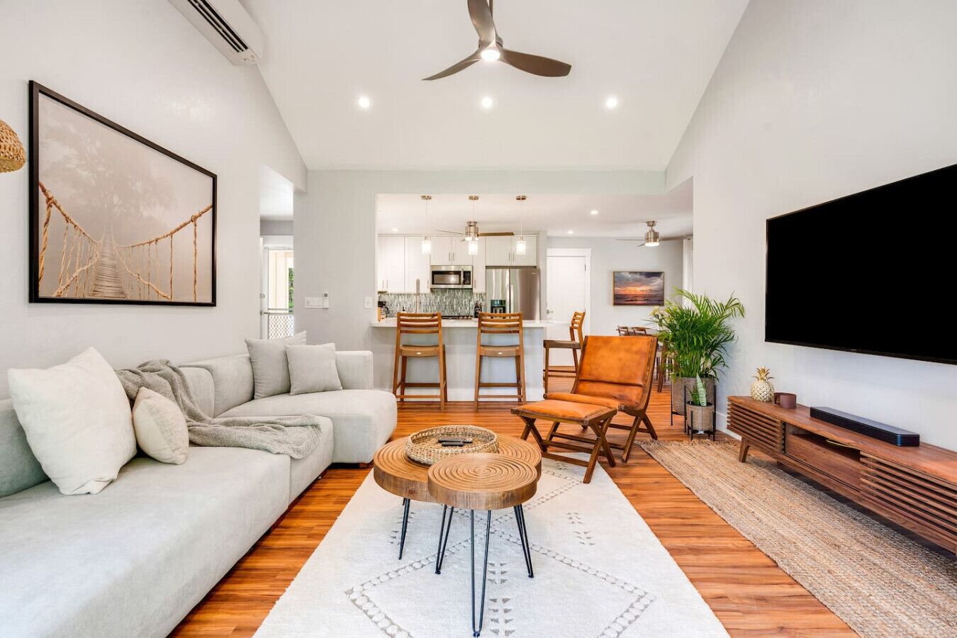 Smart TV, libros, estéreo y monitor de computadora 