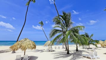 On the beach, beach towels