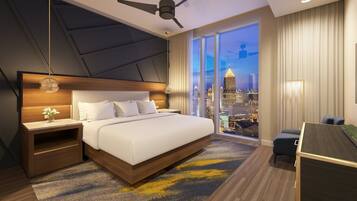 2 bedrooms, in-room safe, iron/ironing board, internet