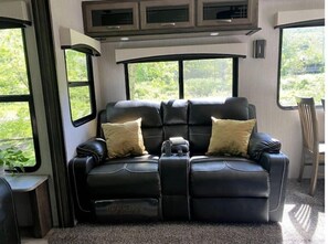 TV, fireplace, DVD player, books