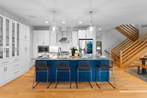 House, Multiple Beds (Blue Haven w/Game Room, Hot Tub & Opt) | Private kitchen | Coffee/tea maker, electric kettle