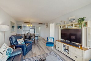 TV - Inviting oceanfront condo with balcony, pool, hot tub, sauna, & W/D (Myrtle Beach)