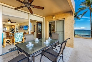 Outdoor dining - Menehune Shores, #210 3 Bedroom Condo by RedAwning (Kihei)
