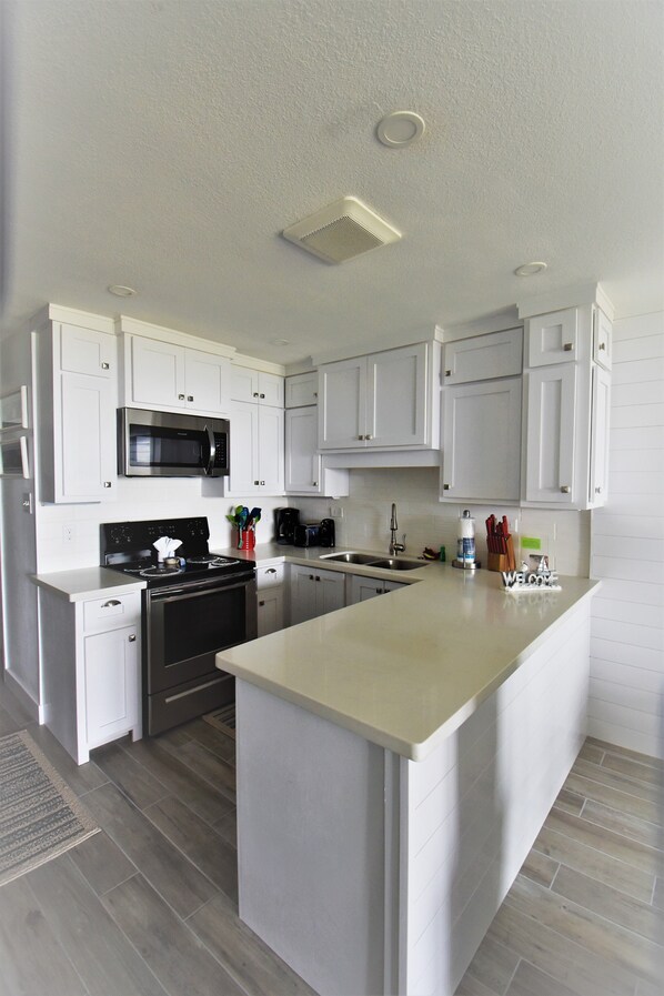 Kühlschrank, Mikrowelle, Ofen, Herdplatte