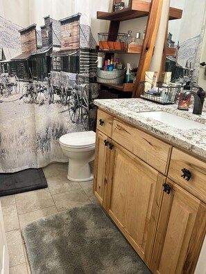 Séchoir à cheveux, serviettes fournies, savon, shampooing