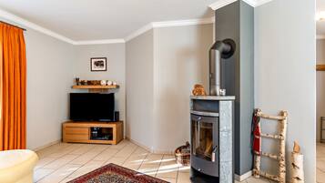 TV, fireplace, DVD player, ping pong