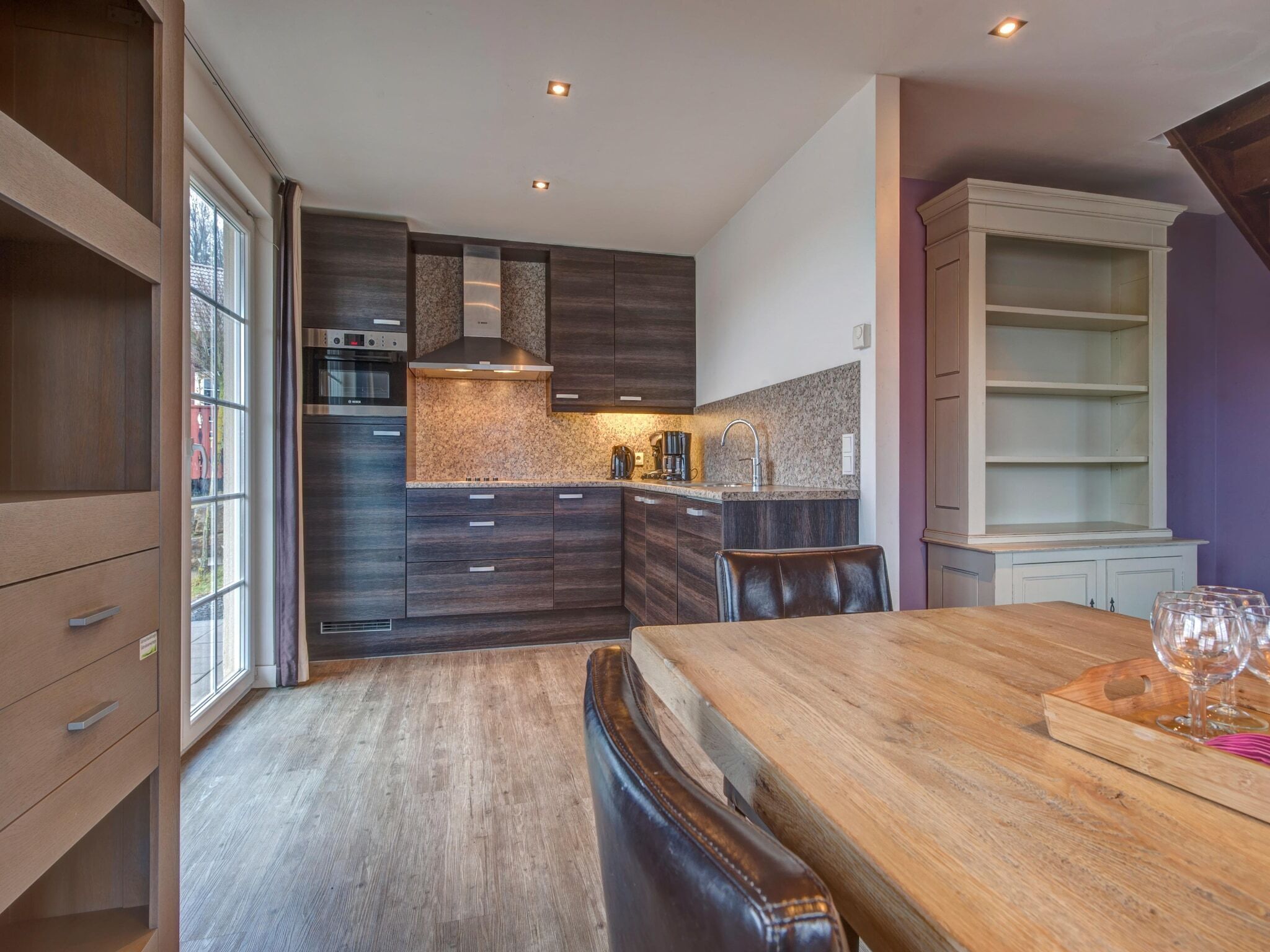 Microwave, dishwasher, coffee/tea maker, high chair