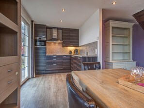 Microwave, dishwasher, coffee/tea maker, highchair