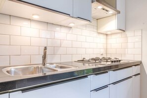 Fridge, microwave, stovetop, dishwasher