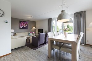 Smart TV, fireplace, DVD player