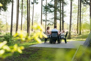 Outdoor dining - Forest-Edge Villa with Sauna (Hoenderloo)