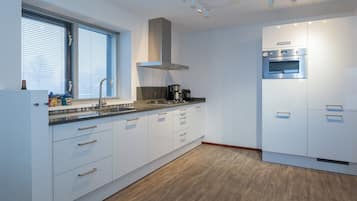 Fridge, microwave, stovetop, dishwasher