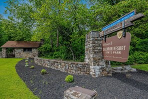 Property grounds - Black Bear Cabin - Fire pit - grill- view- pets-fireplace-king bed-wifi-gameroom (Berkeley Springs)