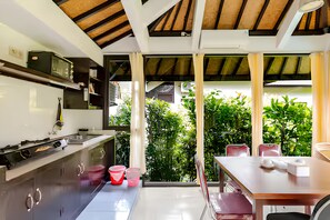 Family Villa, 1 Bedroom, Pool View, Courtyard Area | Private kitchen | Fridge, microwave, electric kettle, cleaning supplies - Entire 4-Pavilion Villa For 12-Plus Pax - Ambary Ubud (Ubud)