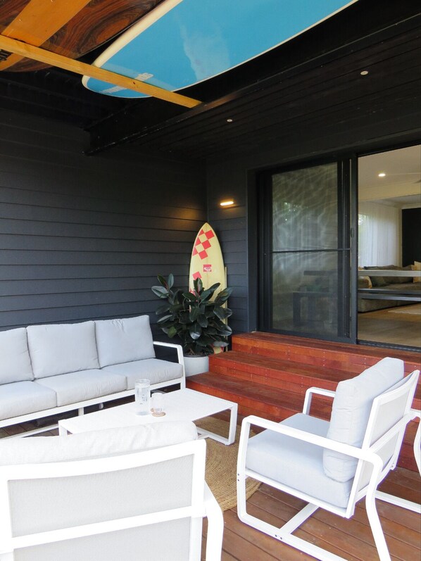 Exterior detail - Moffat Family Beach House with pool and sauna (Moffat Beach)
