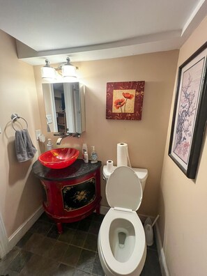 Haartrockner, Handtücher, Seife, Toilettenpapier