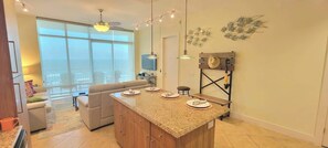 Condo, Multiple Beds, Balcony, Ocean View | Living area | 50-inch TV with digital channels