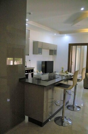 Fridge, microwave, oven, stovetop - Executive Studios (Amman)