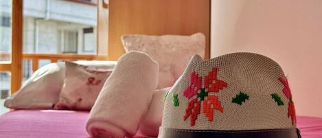 2 habitaciones, tabla de planchar con plancha y ropa de cama