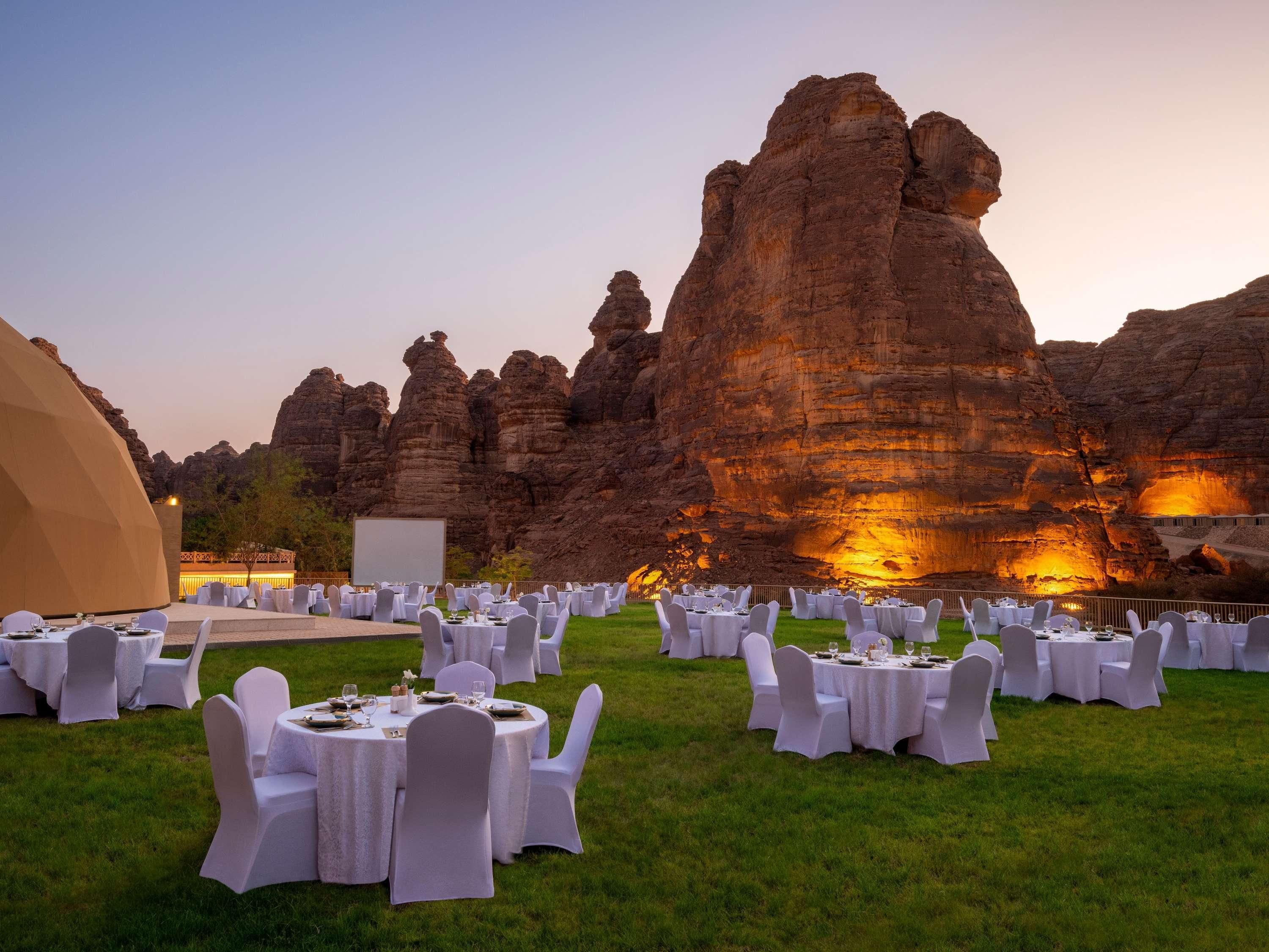Outdoor banquet area