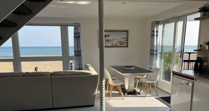 Beachfront apartment with terrace ( pet friendly )