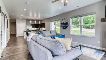 TV, fireplace, video games, offices