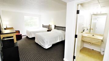 Comfort Studio, 2 Double Beds, Pool View | Individually decorated, individually furnished, free WiFi, bed sheets