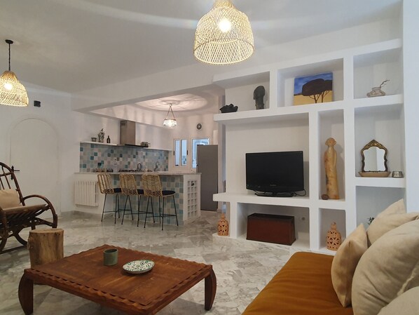 Living area - Appart, Residence Front de mer (Mrezga)